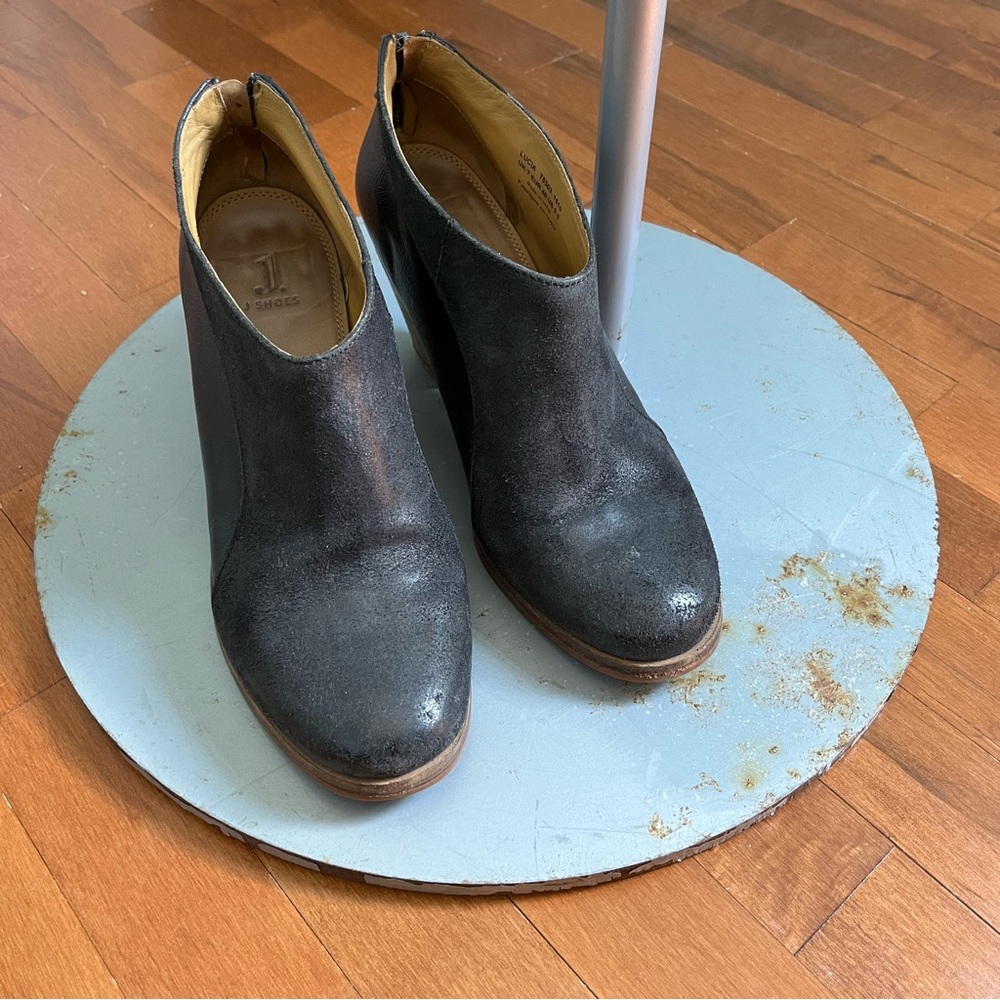 J BRAND Like New, Black Leather Ankle Booties, Lucia, Size US 9.5